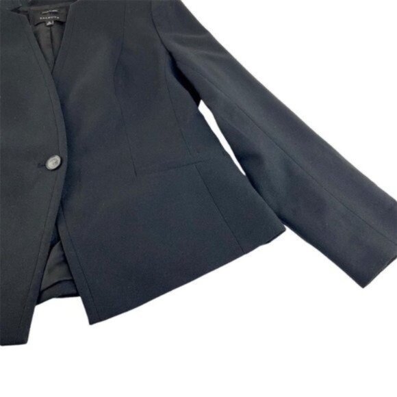 Talbots Italian Flannel Black Single Button Blazer - Picture 3 of 4
